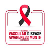 September is National Vascular Disease Awareness Month  background template. Holiday concept. background, banner, placard, card, and poster design template with text inscription and standard color. vector