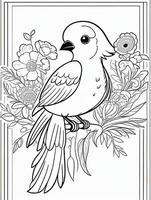 cute Bird for kids coloring page photo