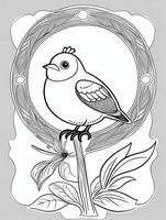 cute Bird for kids coloring page photo