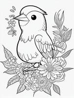 cute Bird for kids coloring page photo