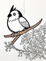 cute Bird for kids coloring page photo