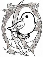 cute Bird for kids coloring page photo