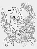 cute Bird for kids coloring page photo