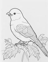 cute Bird for kids coloring page photo