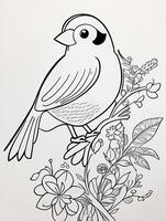 cute Bird for kids coloring page photo