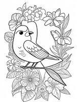 cute Bird for kids coloring page photo