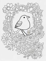 cute Bird for kids coloring page photo