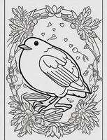 cute Bird for kids coloring page photo