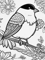 cute Bird for kids coloring page photo