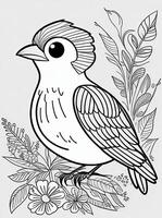 cute Bird for kids coloring page photo