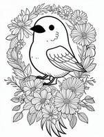 cute Bird for kids coloring page photo