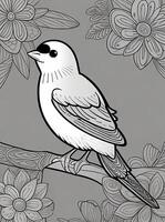 cute Bird for kids coloring page photo