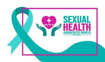 September is Sexual Health Awareness Month background template. Holiday concept. background, banner, placard, card, and poster design template with text inscription and standard color. vector