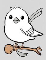 cute Bird for kids coloring page photo