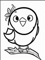 cute Bird for kids coloring page photo