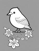 cute Bird for kids coloring page photo