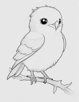 cute Bird for kids coloring page photo