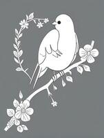 cute Bird for kids coloring page photo