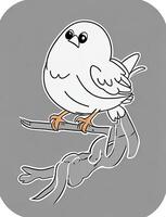 cute Bird for kids coloring page photo