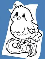 cute Bird for kids coloring page photo