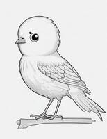 cute Bird for kids coloring page photo