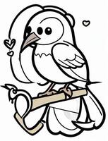 cute Bird for kids coloring page photo