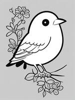 cute Bird for kids coloring page photo