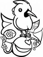 cute Bird for kids coloring page photo