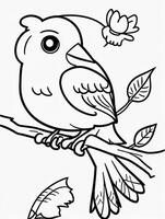 cute Bird for kids coloring page photo