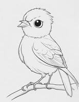 cute Bird for kids coloring page photo