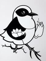 cute Bird for kids coloring page photo