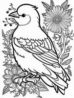 cute Bird for kids coloring page photo