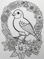 cute Bird for kids coloring page photo