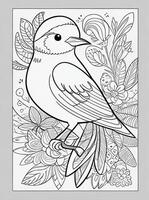 cute Bird for kids coloring page photo