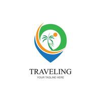 logotipo de empresa de cheques de viaje de agencia de color moderno. transporte, diseño de logotipo de entrega logística vector