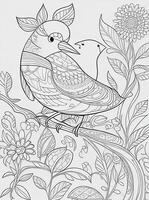 cute Bird for kids coloring page photo