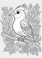 cute Bird for kids coloring page photo