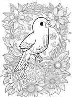 cute Bird for kids coloring page photo