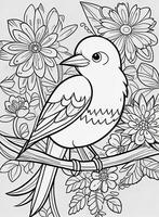 cute Bird for kids coloring page photo