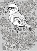 cute Bird for kids coloring page photo