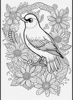 cute Bird for kids coloring page photo