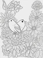 cute Bird for kids coloring page photo