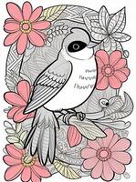 cute Bird for kids coloring page photo