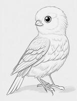 cute Bird for kids coloring page photo