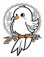 cute Bird for kids coloring page photo