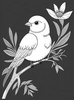 cute Bird for kids coloring page photo