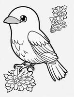 cute Bird for kids coloring page photo