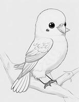 cute Bird for kids coloring page photo