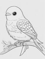 cute Bird for kids coloring page photo