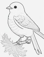 cute Bird for kids coloring page photo